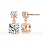 dual stone diamond drop earring