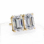 Emerald Cut Solitaire Diamond Stud