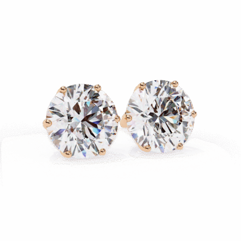 Round Brilliant Diamond Solitaire Stud Earrings